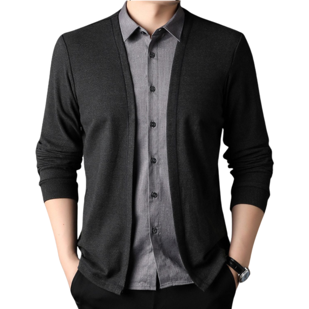 Camicia Cardigan da Uomo 2 in 1 in Tessuto Premium