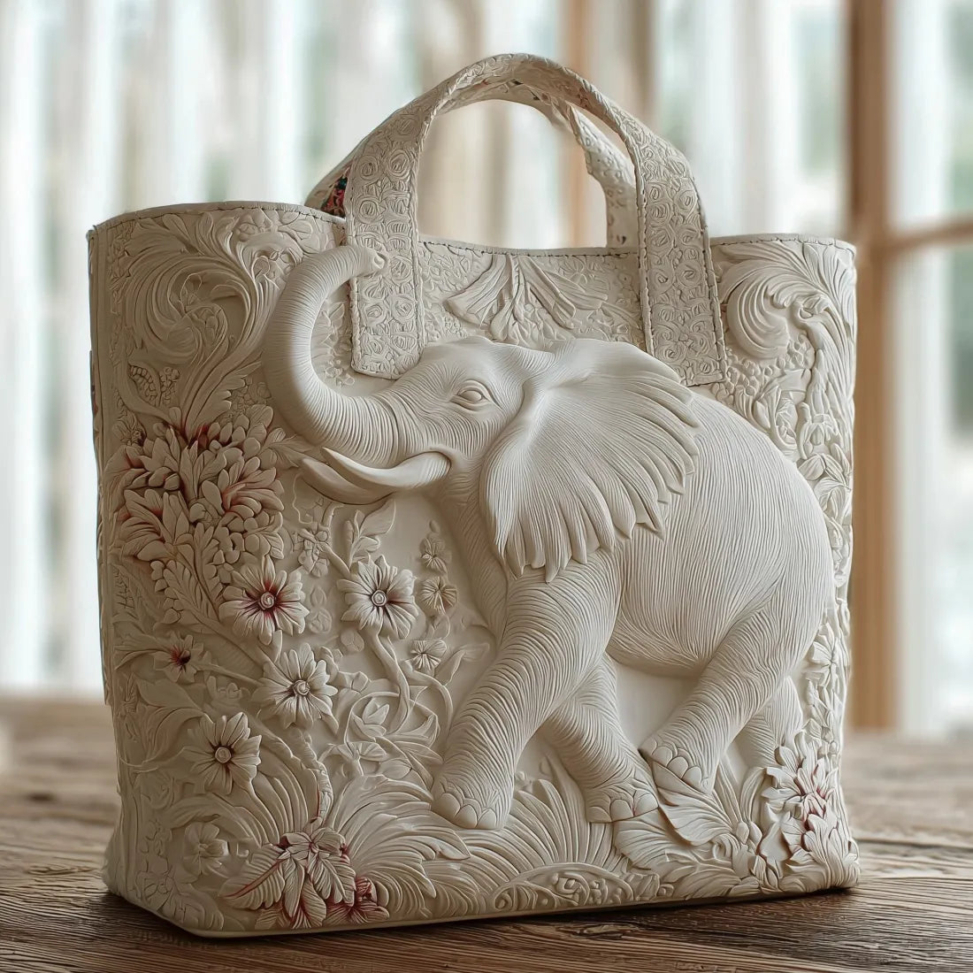 Borsa artigianale con elefanti