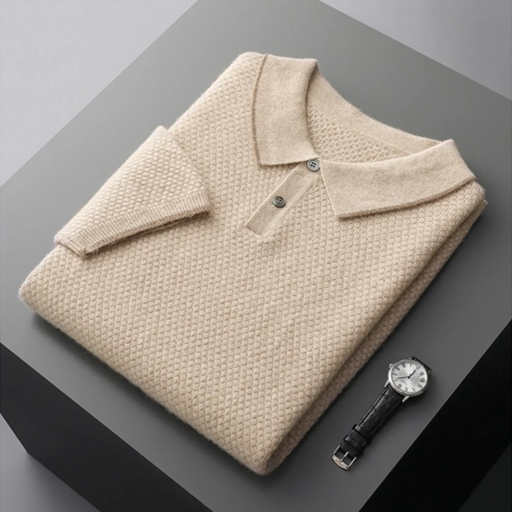Polo da uomo 100% cashmere premium