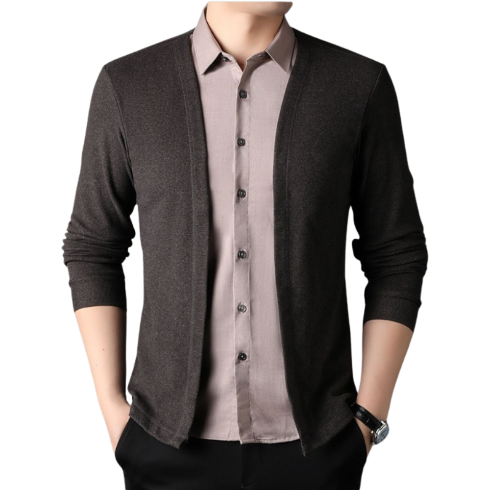 Camicia Cardigan da Uomo 2 in 1 in Tessuto Premium