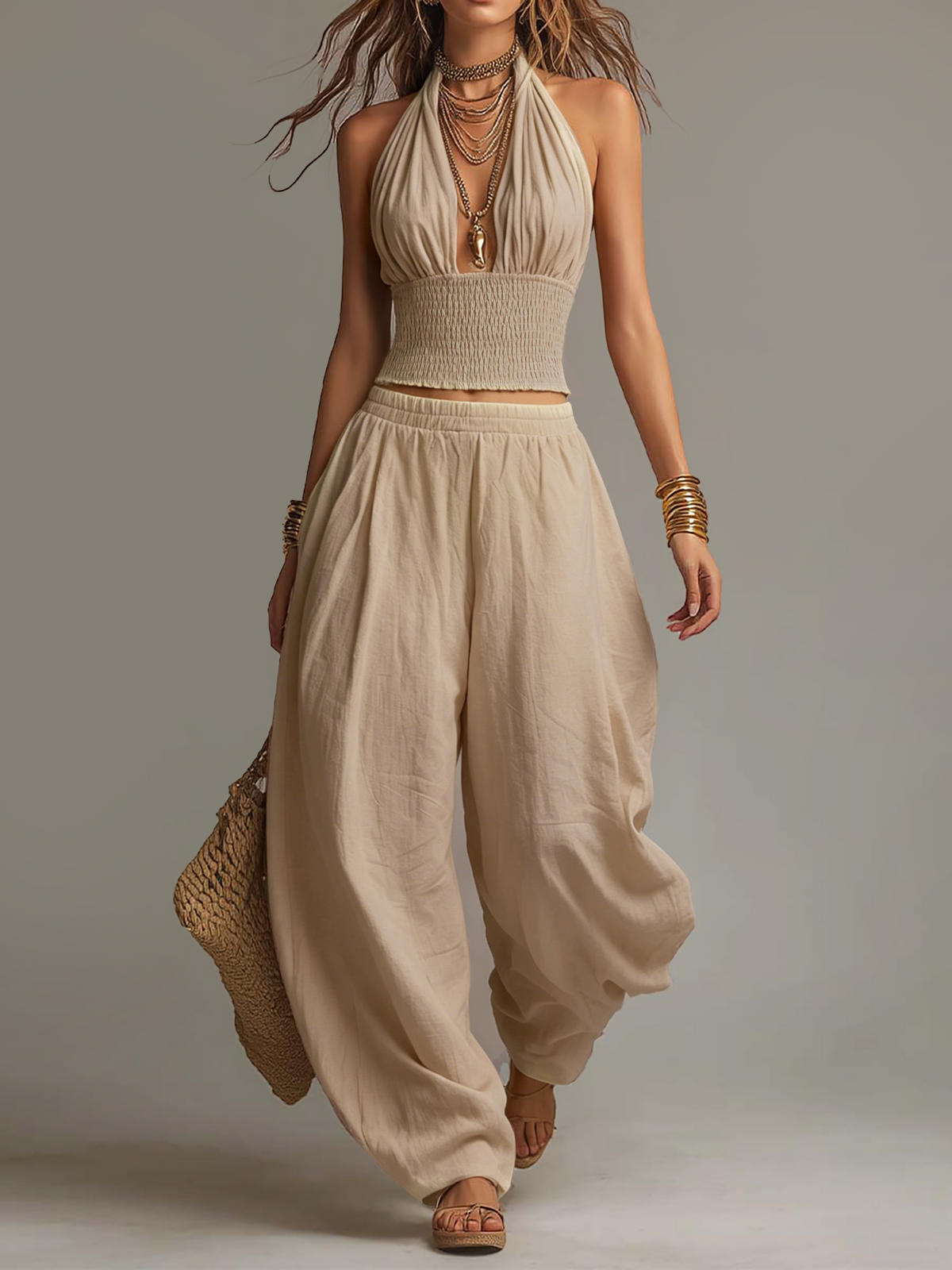 SANDRA · Set di due pezzi in stile harem bohémien