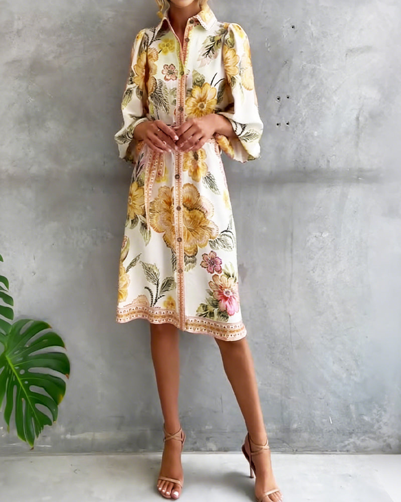 Vestido Chiara | Elegancia Natural y Estampado de Temporada