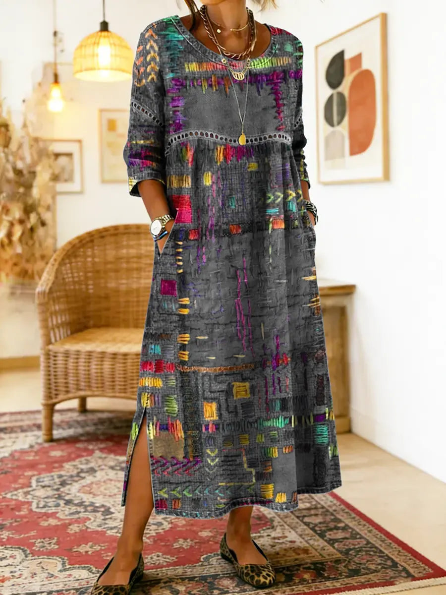 MANUELA | VESTIDO CON ESTAMPADO ÉTNICO