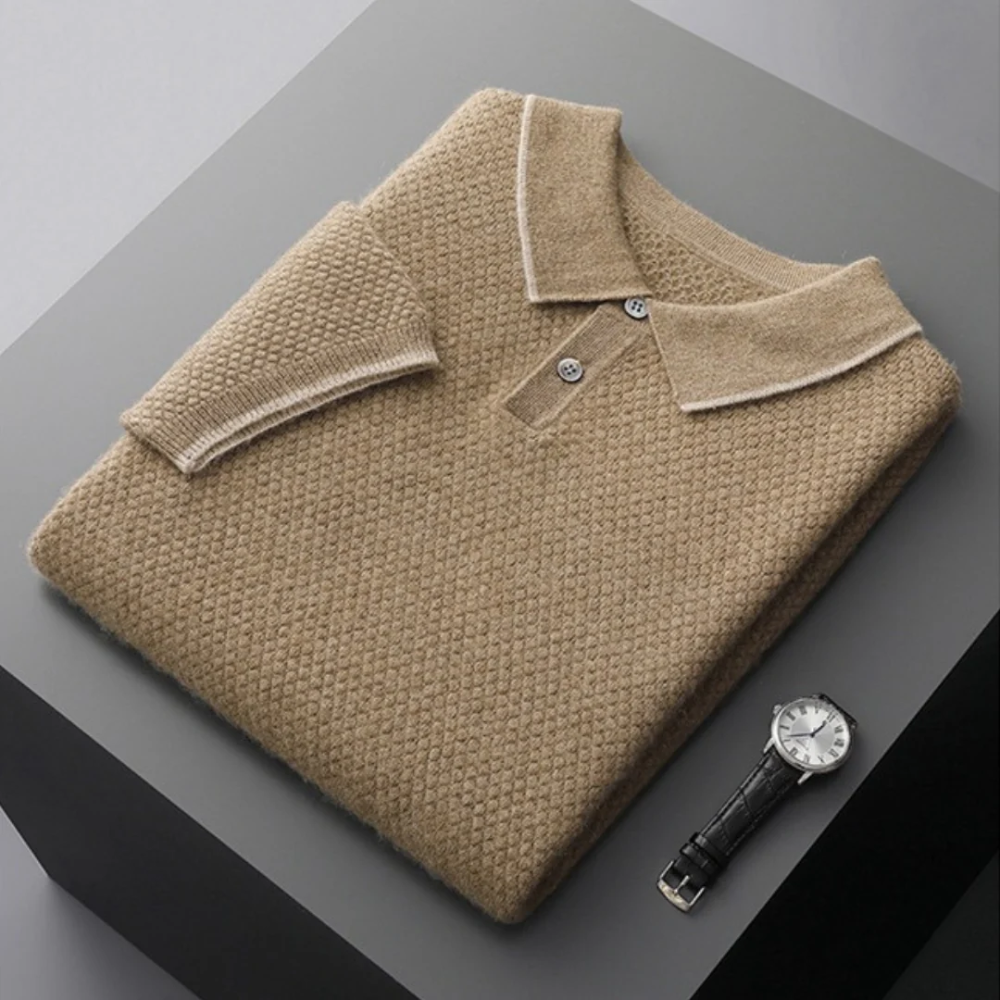 Polo da uomo 100% cashmere premium