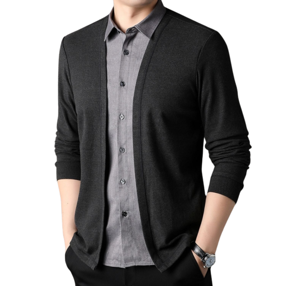 Camicia Cardigan da Uomo 2 in 1 in Tessuto Premium