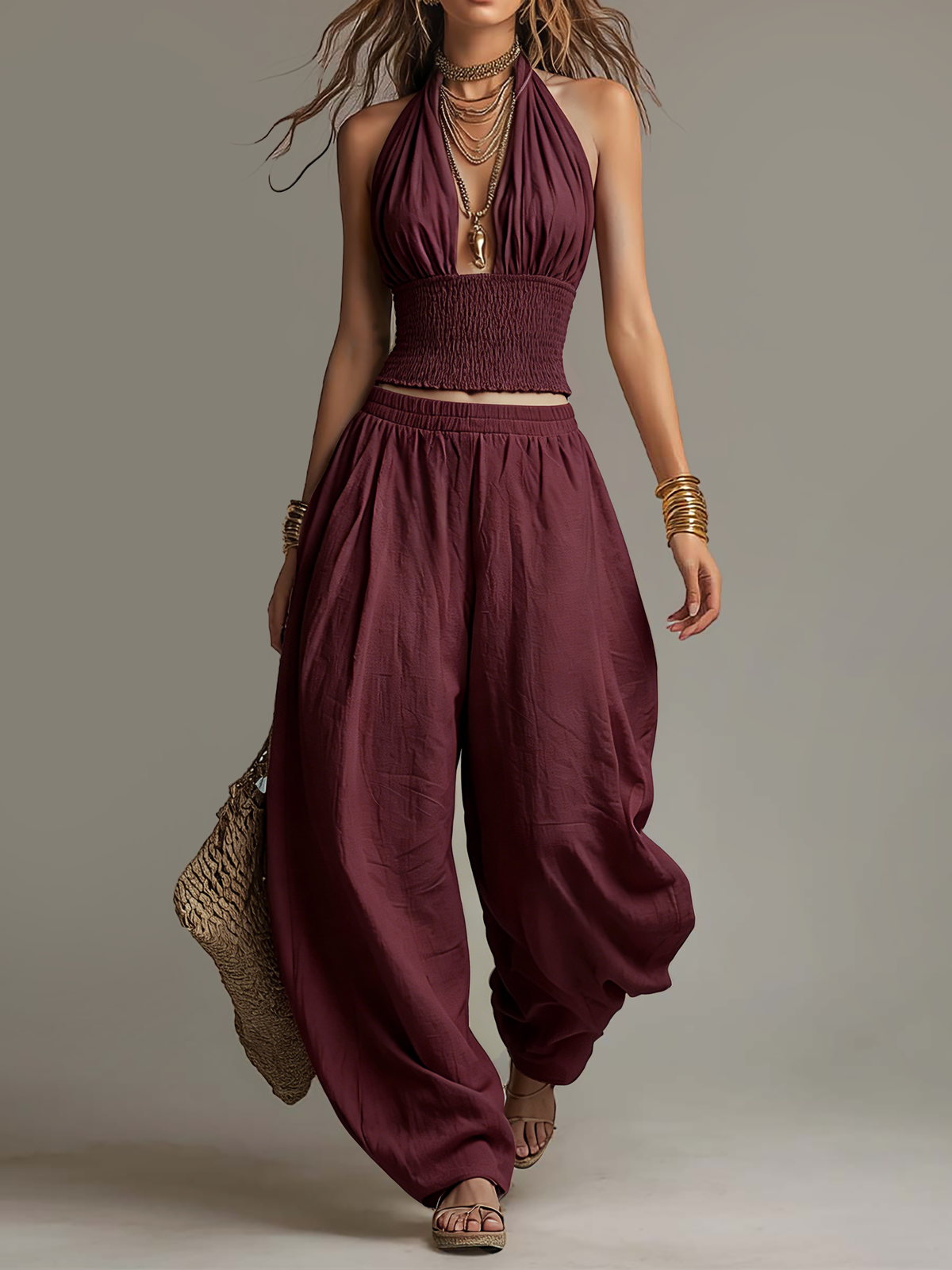 SANDRA · Set di due pezzi in stile harem bohémien