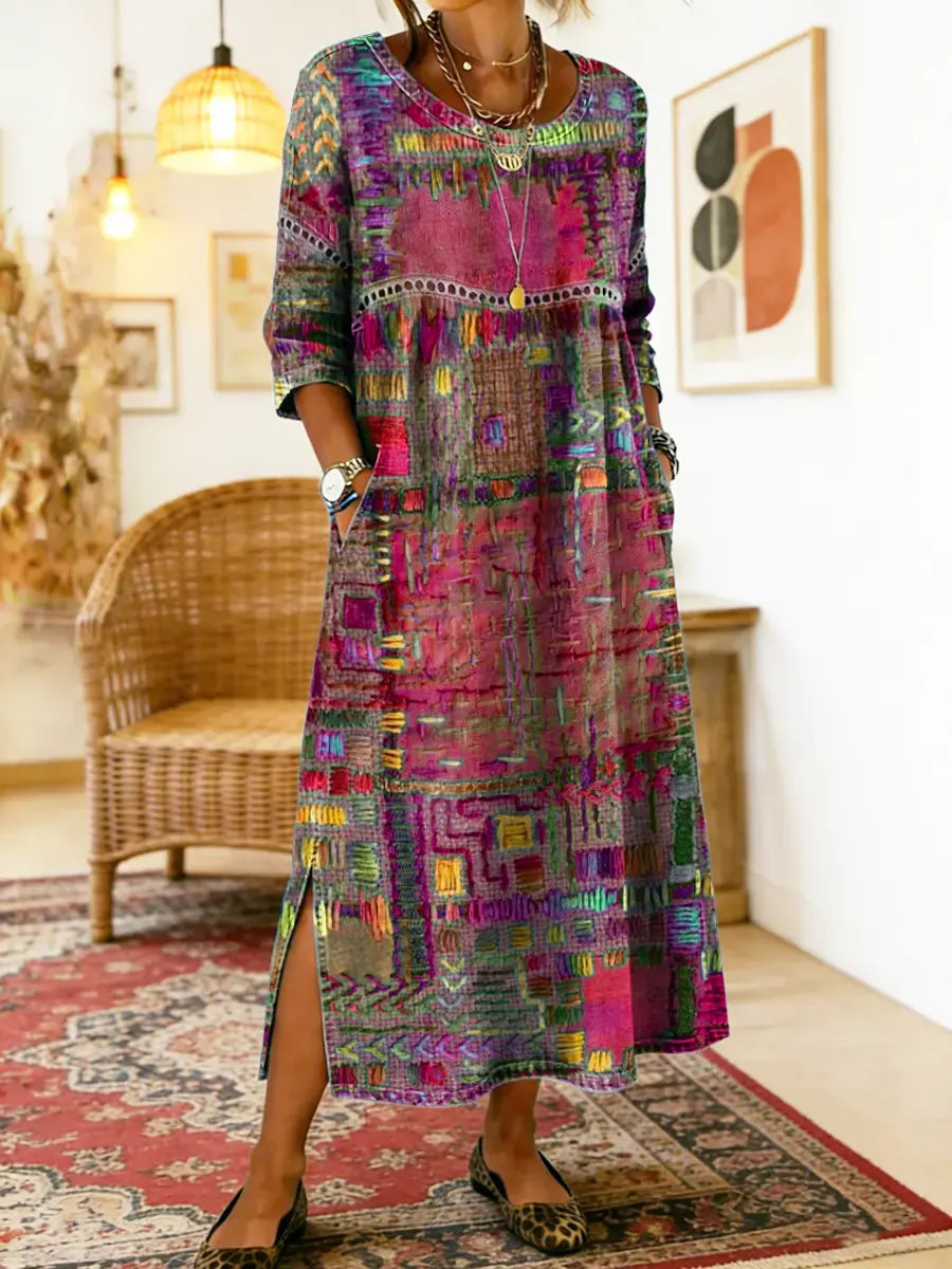 MANUELA | VESTIDO CON ESTAMPADO ÉTNICO
