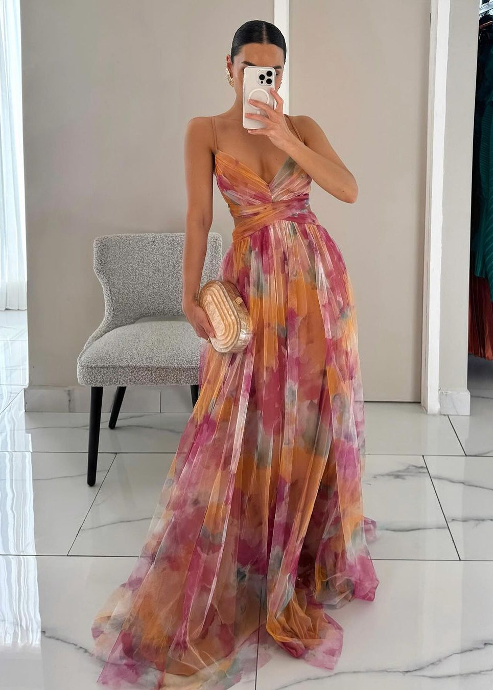 La Scintilla | Vestido largo con estampado floral elegante