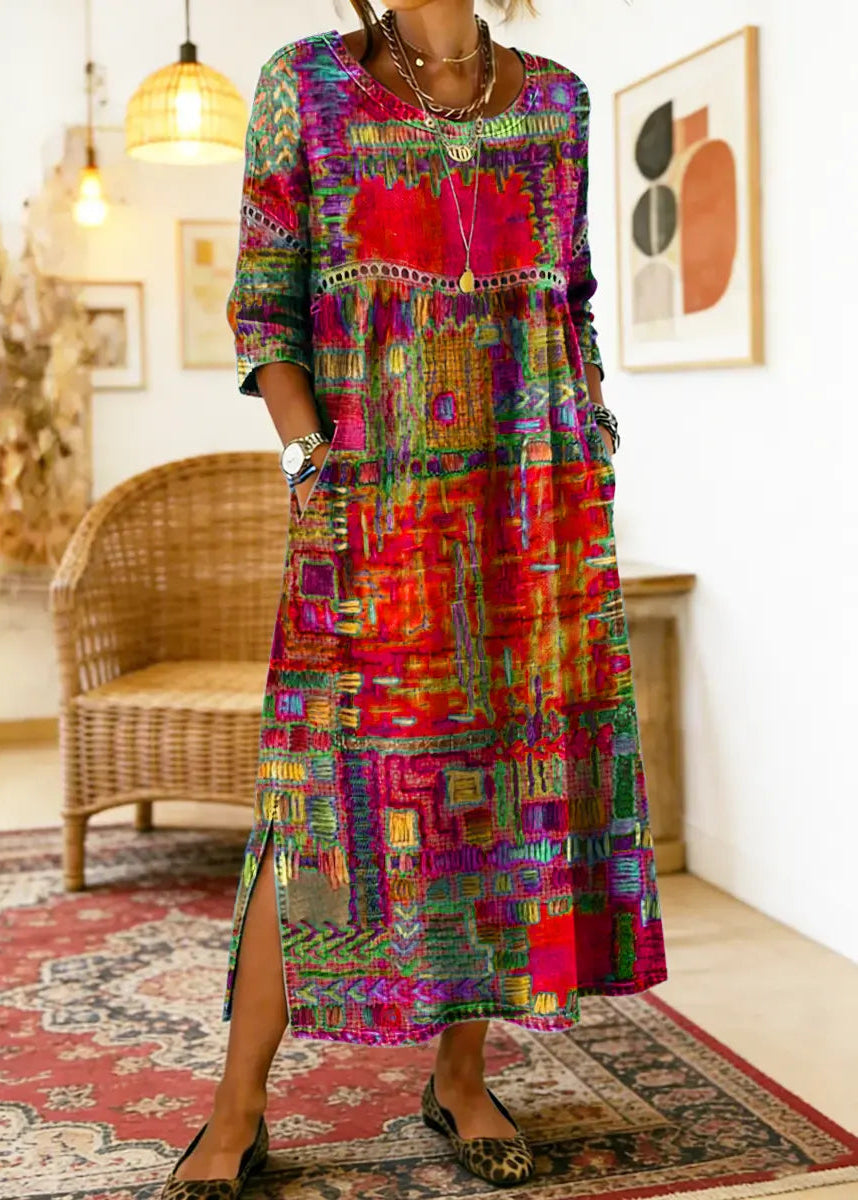 MANUELA | VESTIDO CON ESTAMPADO ÉTNICO