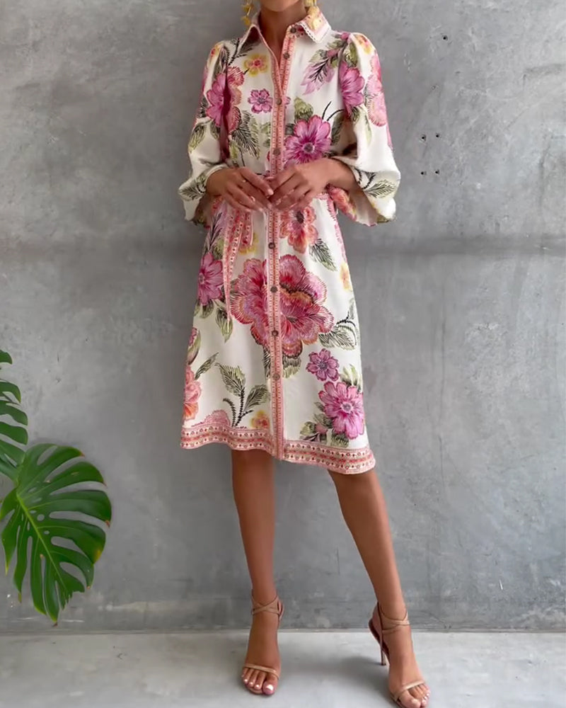 Vestido Chiara | Elegancia Natural y Estampado de Temporada