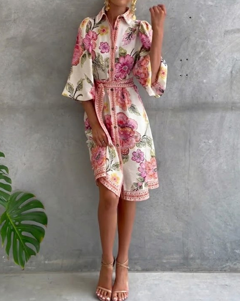 Vestido Chiara | Elegancia Natural y Estampado de Temporada