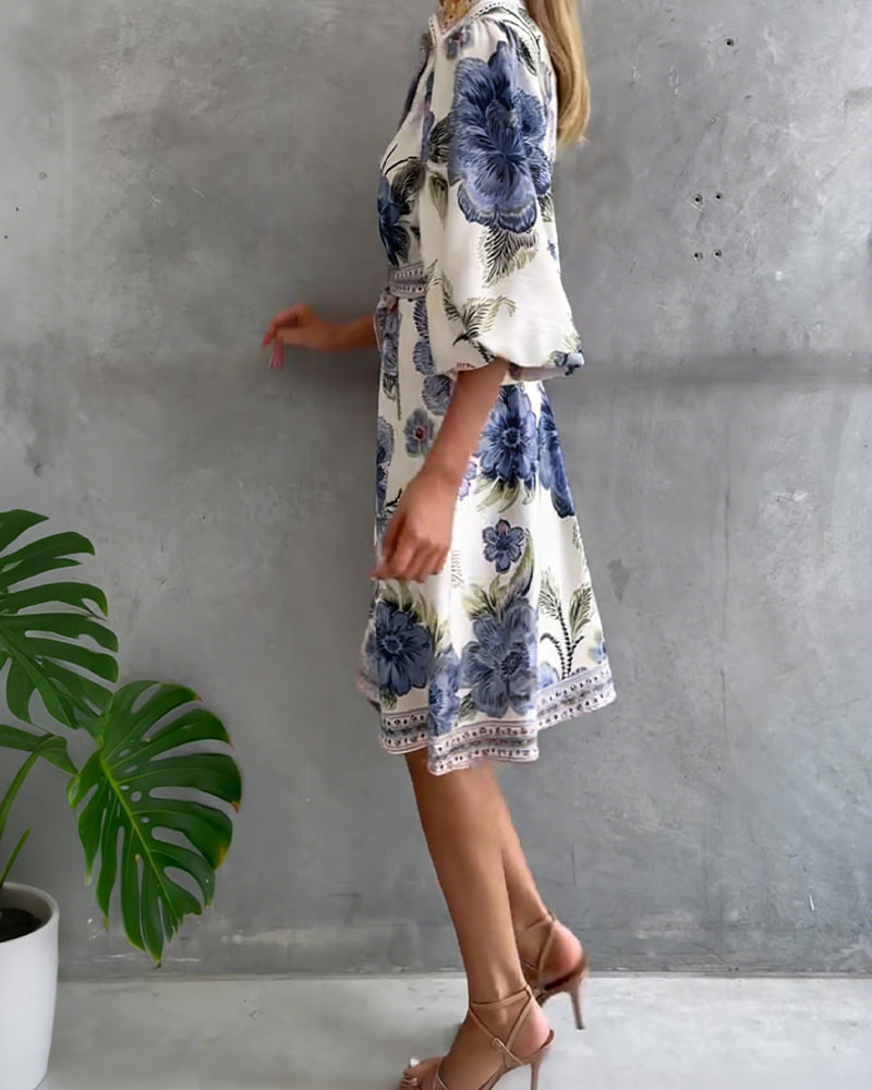Vestido Chiara | Elegancia Natural y Estampado de Temporada