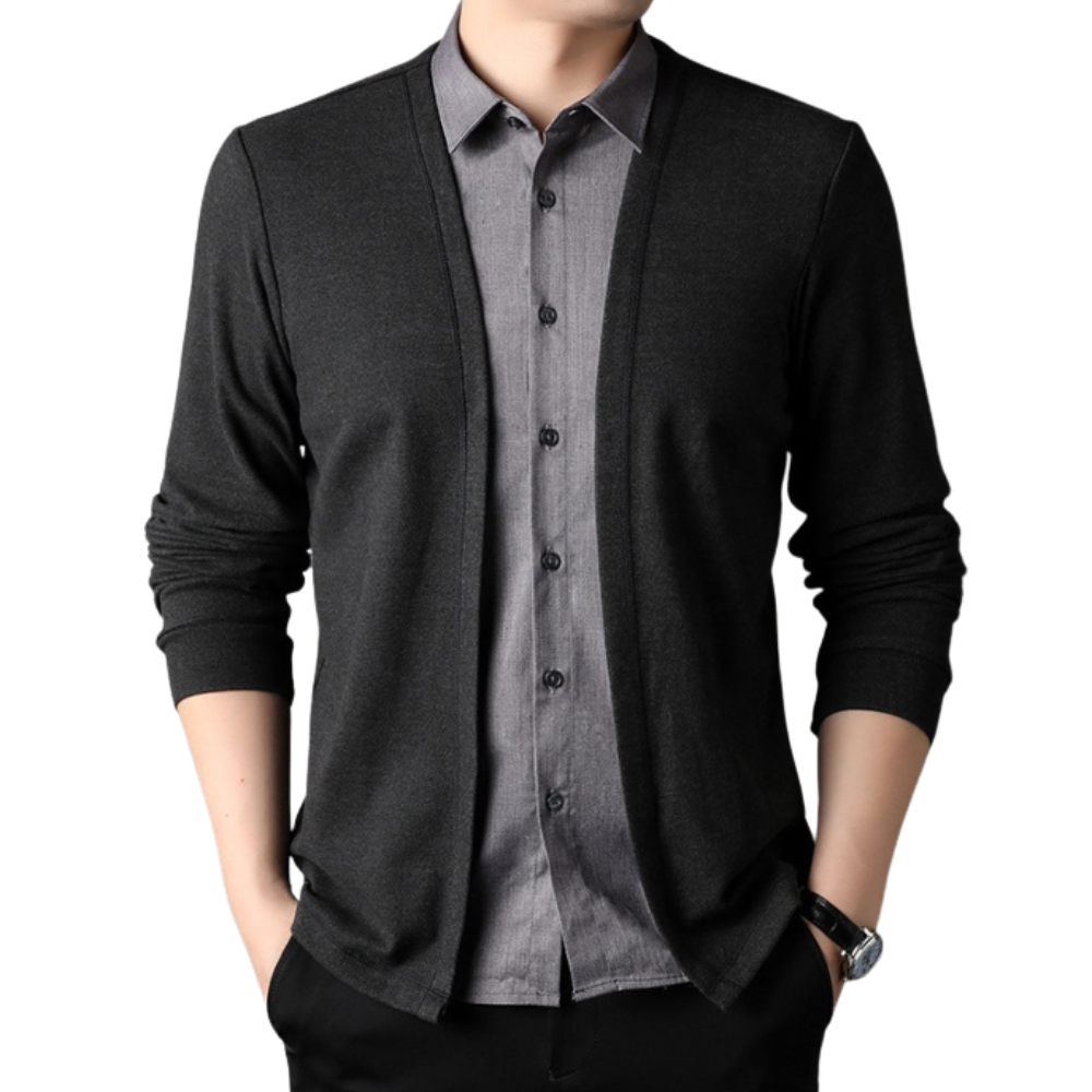 Camicia Cardigan da Uomo 2 in 1 in Tessuto Premium