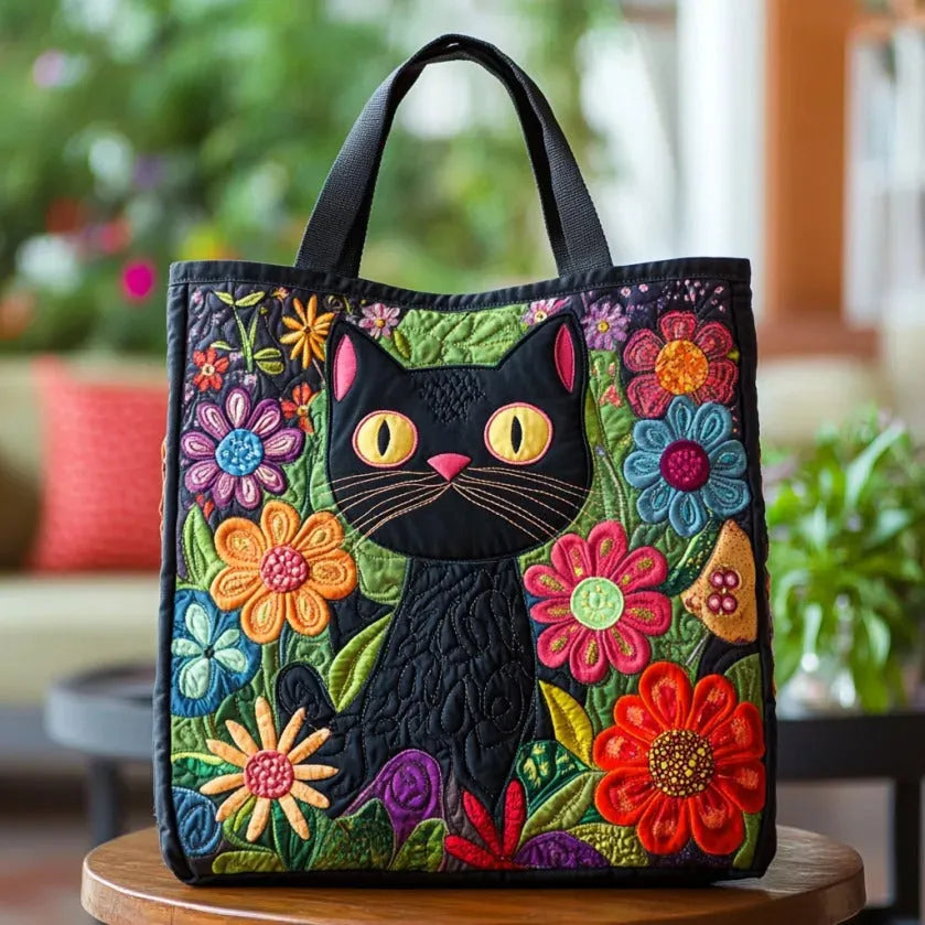 Borsa a Tracolla Imbottita Gatto Nero