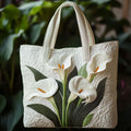 Bianca Bolso Acolchado Artesanal con Lirio Blanco