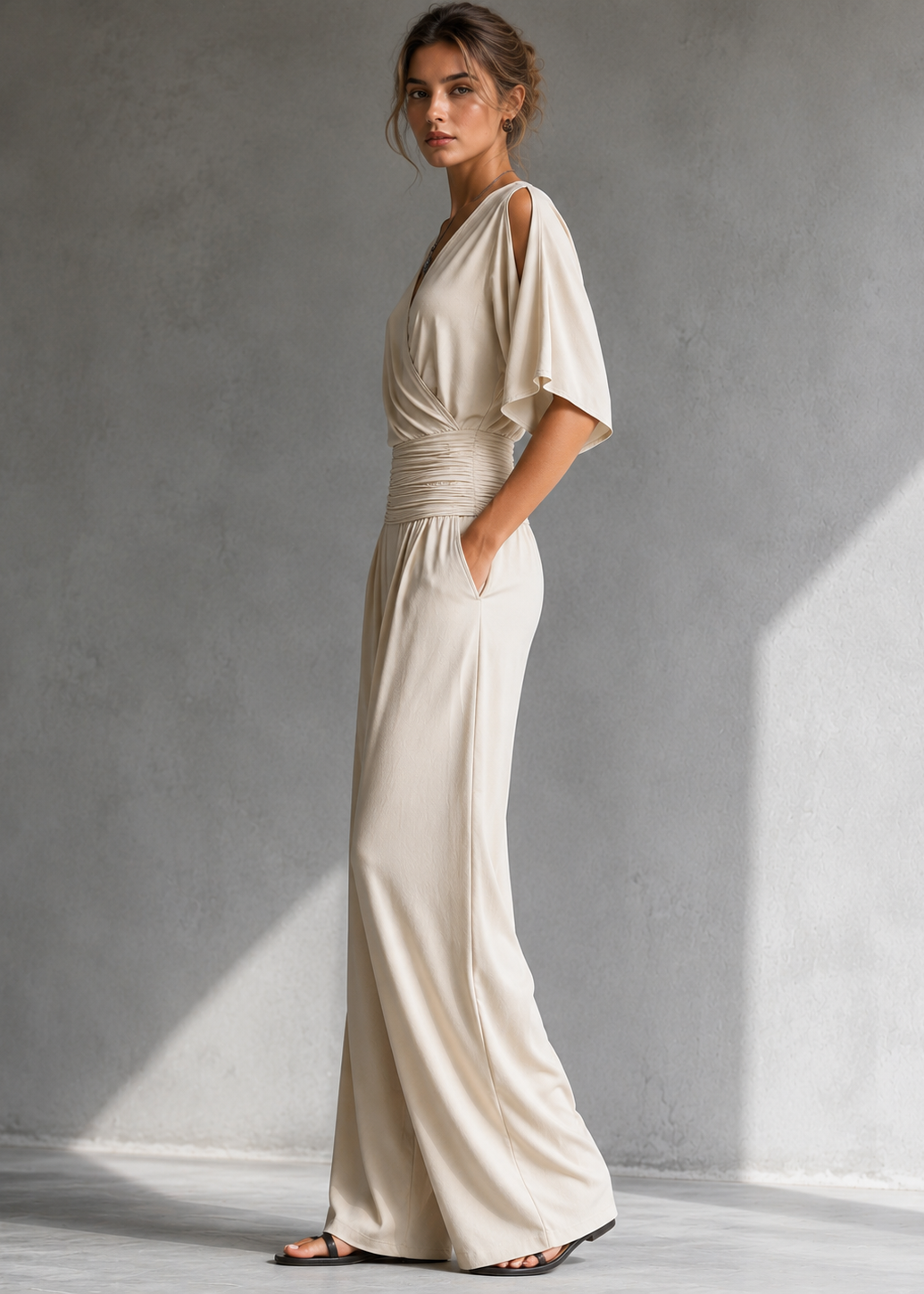 Alía | Completo Elegante con Effetto Incrociato e Pantalone Ampio