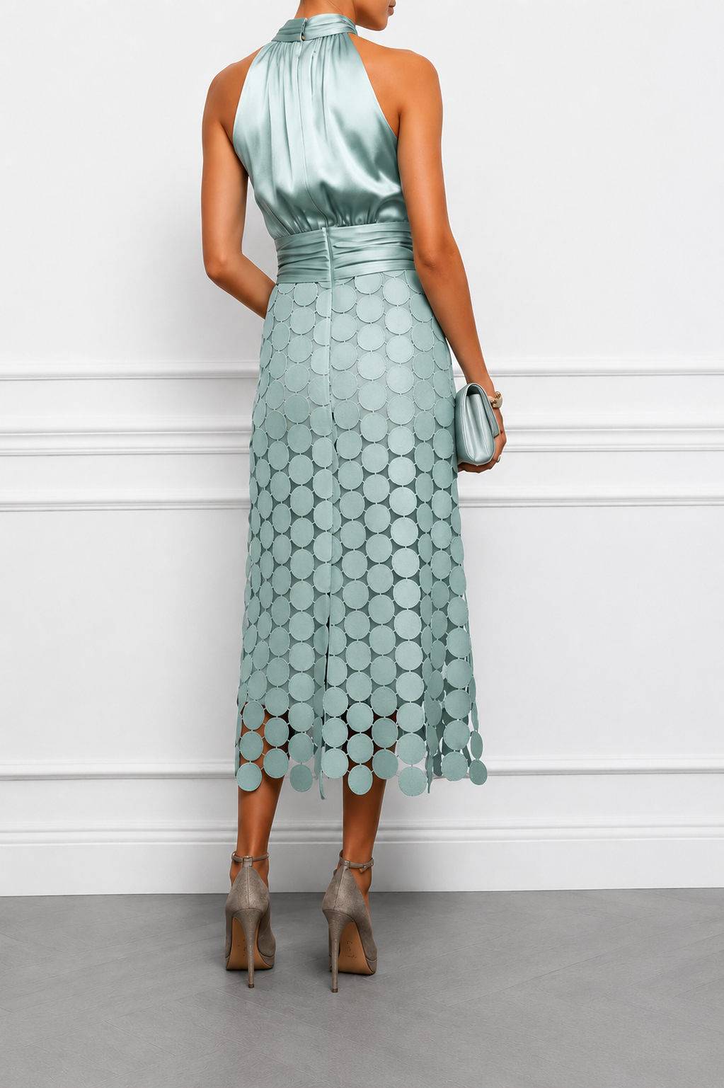 IRENE | ABITO MIDI RAFFINATO CON TOP EN RASO