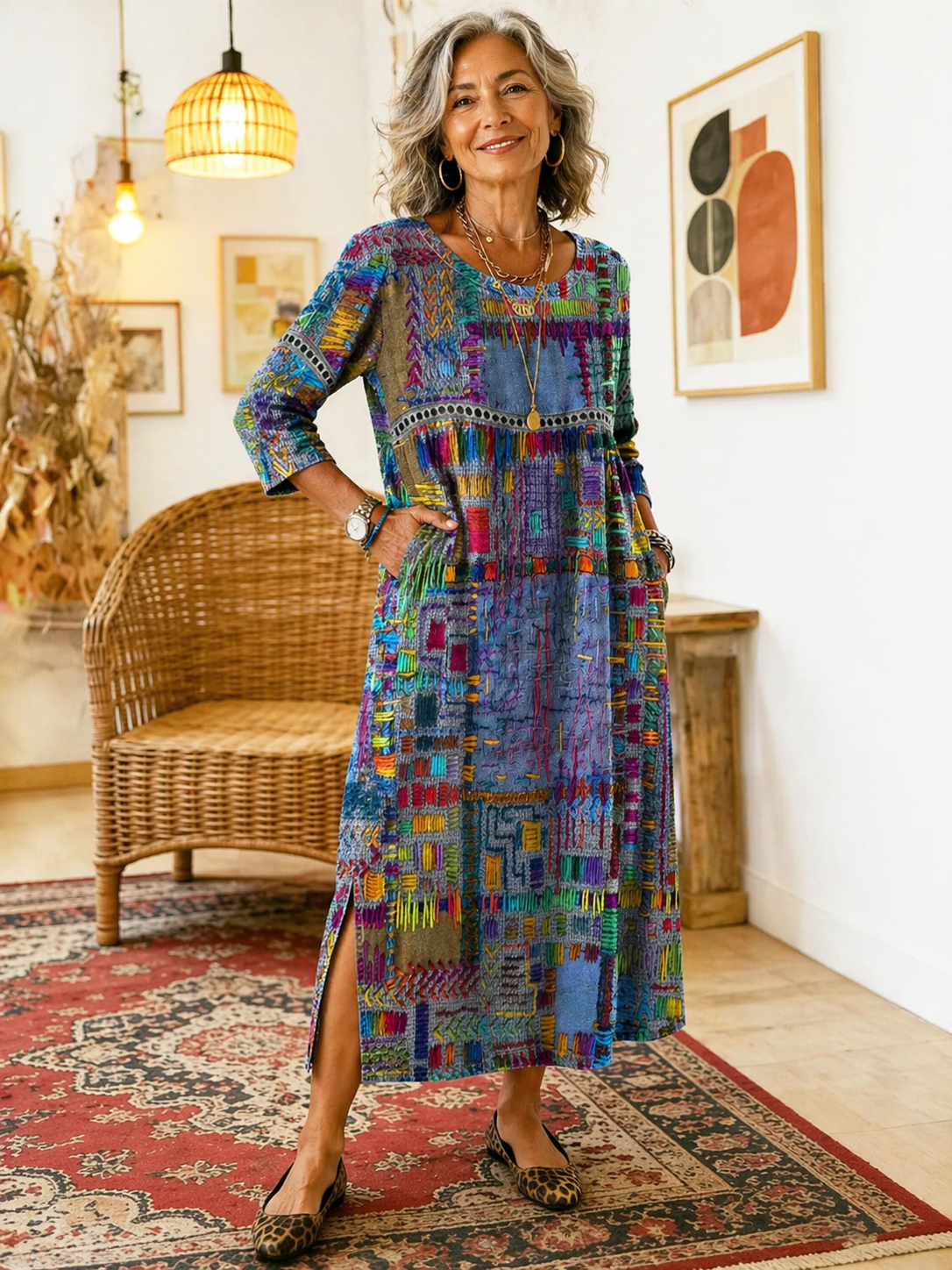 MANUELA | VESTIDO CON ESTAMPADO ÉTNICO