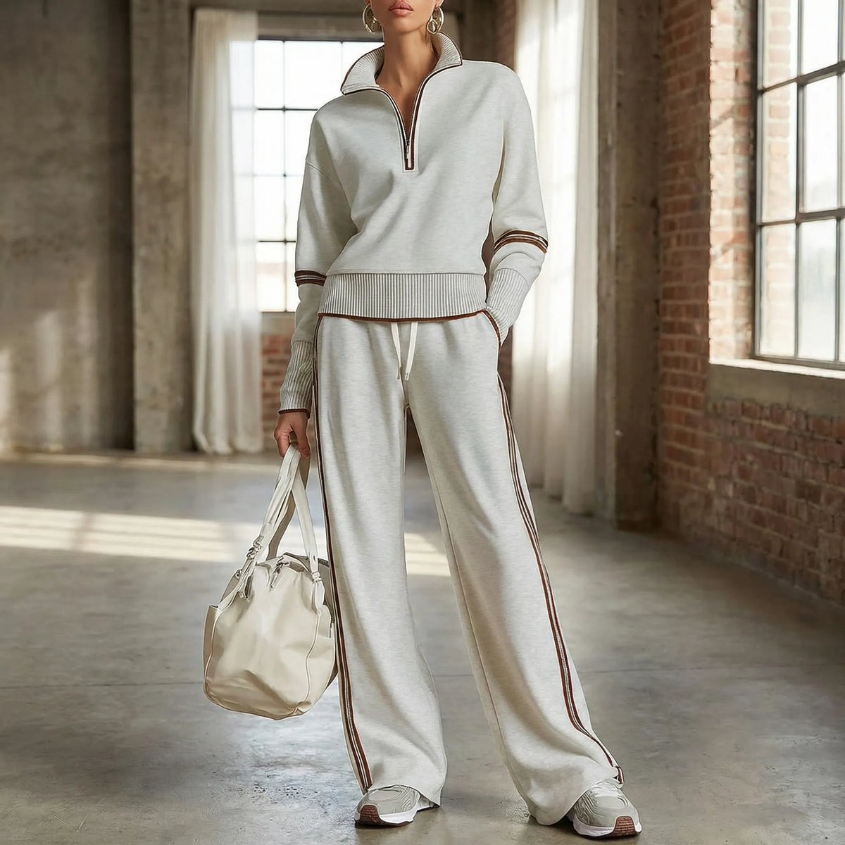 Teresa: Mujer Dos Piezas con Sudadera Half Zip