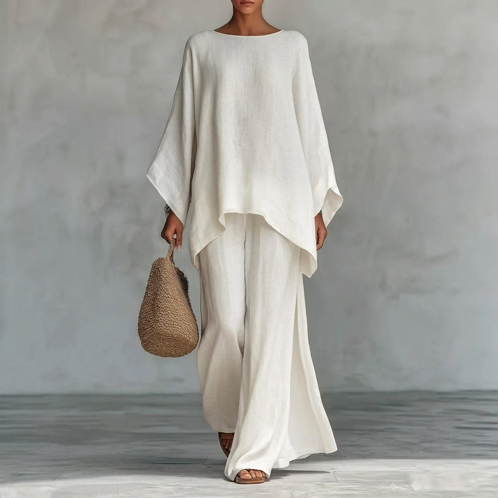 Christine | Completo a due pezzi con maniche lunghe e pantaloni larghi