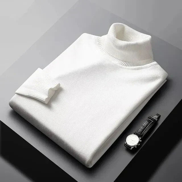 Maglione a Collo Alto da Uomo 100% Cashmere Elegante