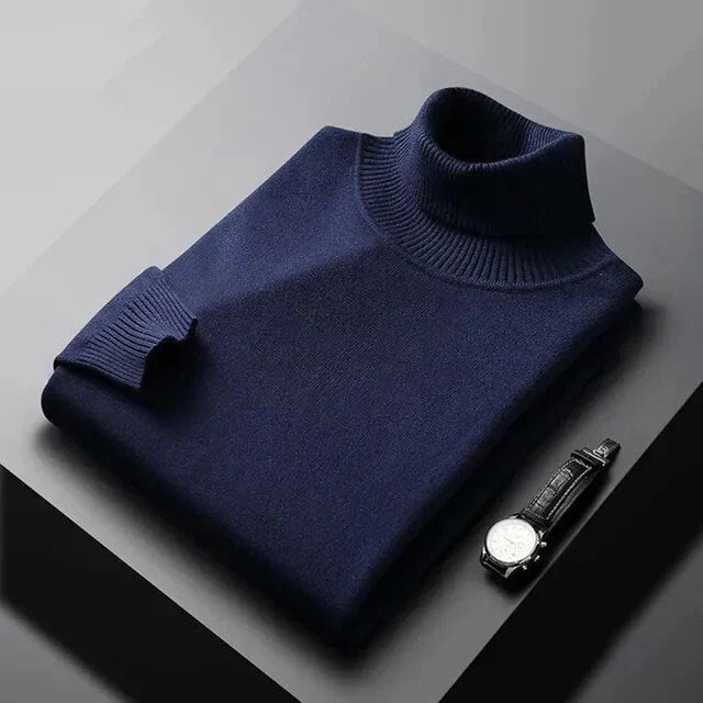 Maglione a Collo Alto da Uomo 100% Cashmere Elegante