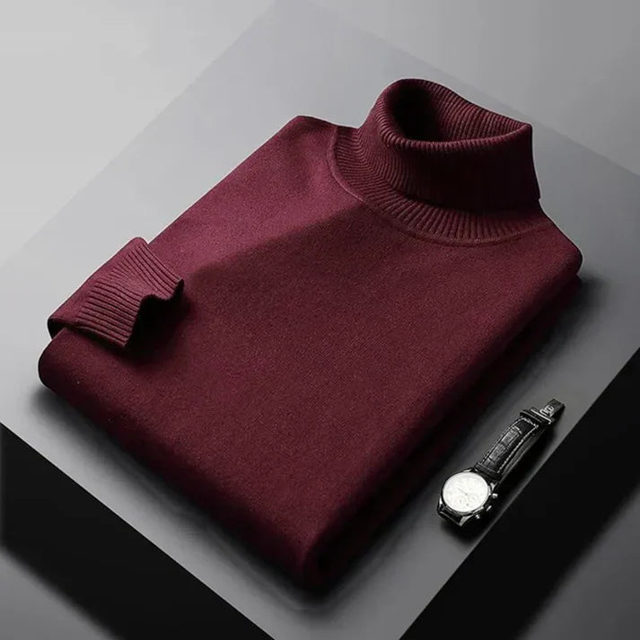 Maglione a Collo Alto da Uomo 100% Cashmere Elegante