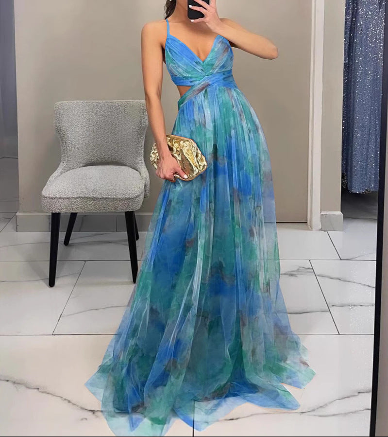 La Scintilla | Abito lungo elegante con stampa floreale