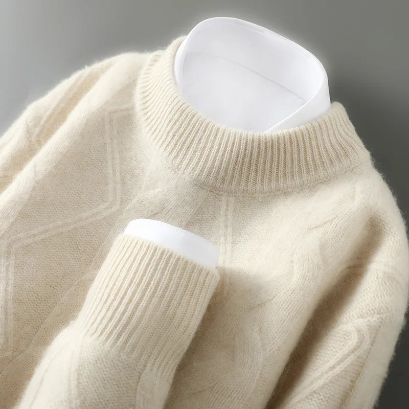 Maglione da uomo 100% cashmere, taglio classico