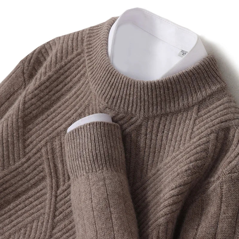 Maglione Cashmere Uomo Con Motivo Elegante