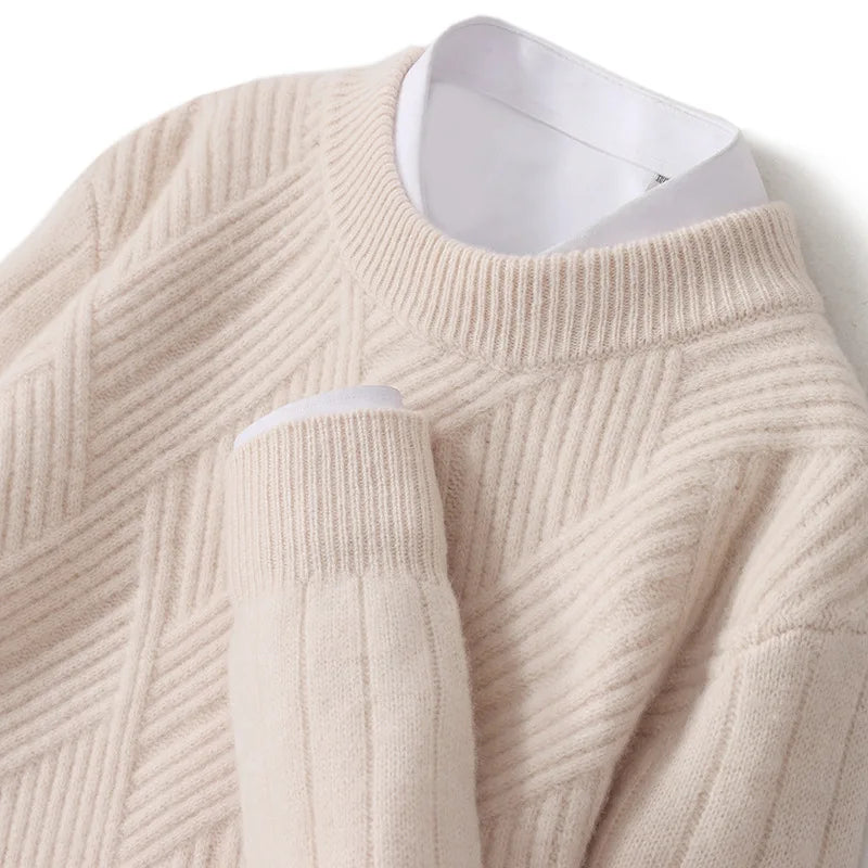 Maglione Cashmere Uomo Con Motivo Elegante