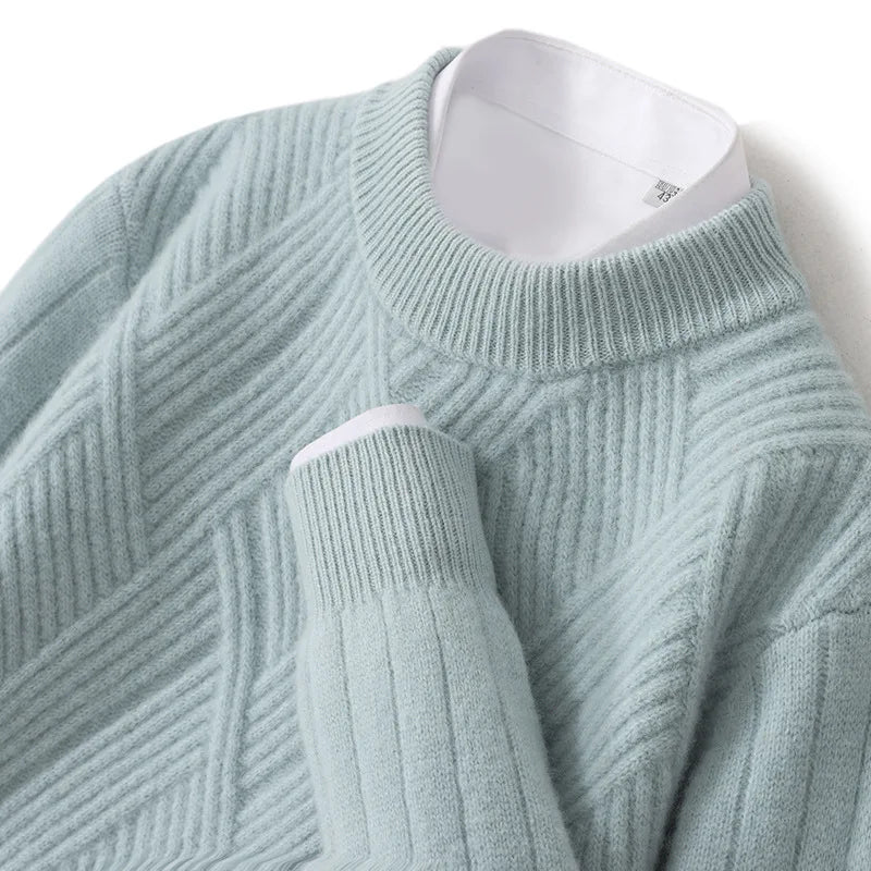 Maglione Cashmere Uomo Con Motivo Elegante