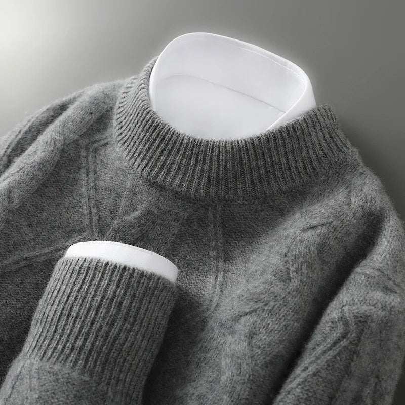 Maglione da uomo 100% cashmere, taglio classico