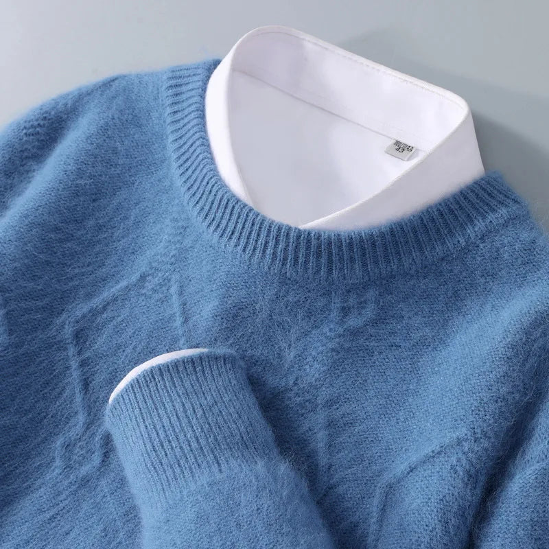 Maglione in Cashmere da Uomo con Motivo a Rombo