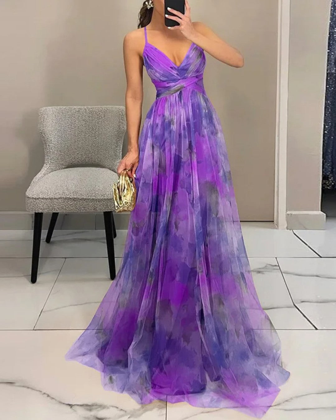 La Scintilla | Abito lungo elegante con stampa floreale