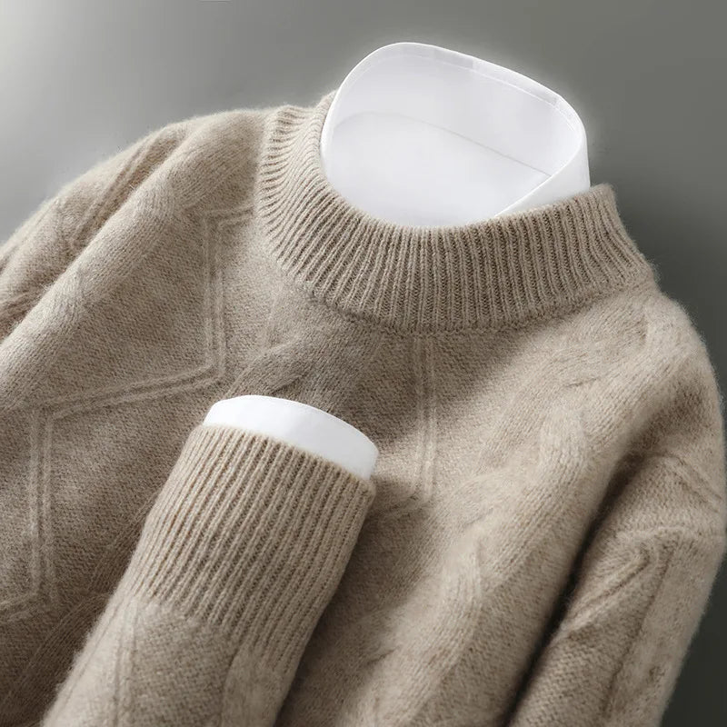 Maglione da uomo 100% cashmere, taglio classico