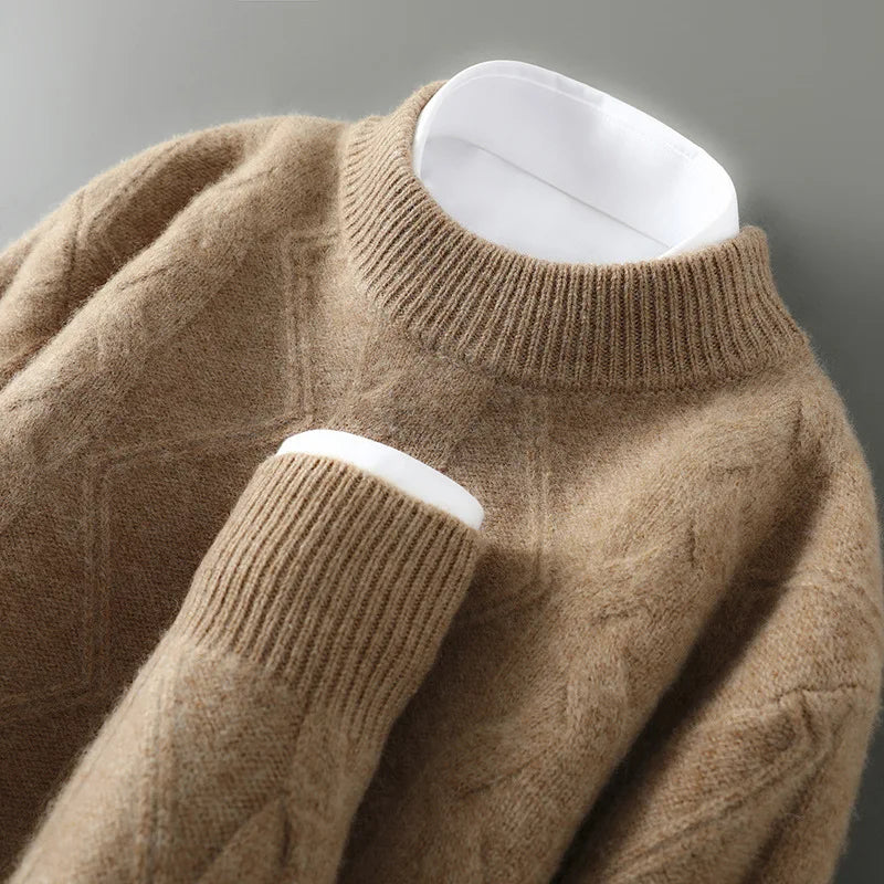 Maglione da uomo 100% cashmere, taglio classico