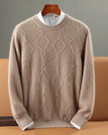 Maglione in Cashmere da Uomo con Motivo a Rombo