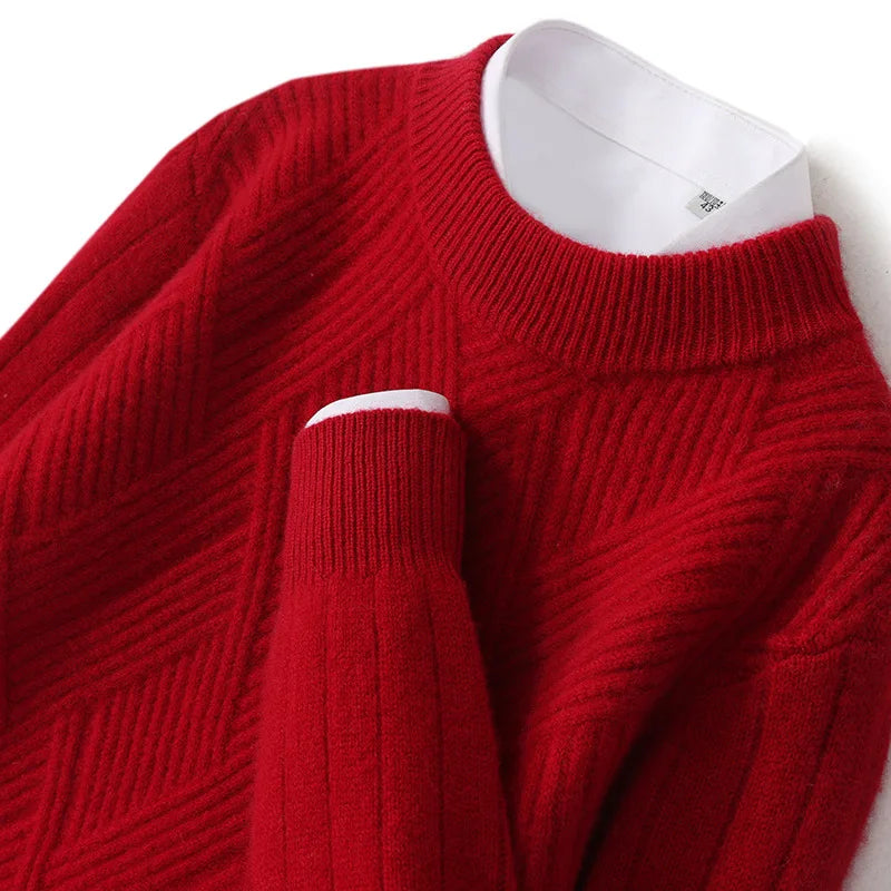Maglione Cashmere Uomo Con Motivo Elegante