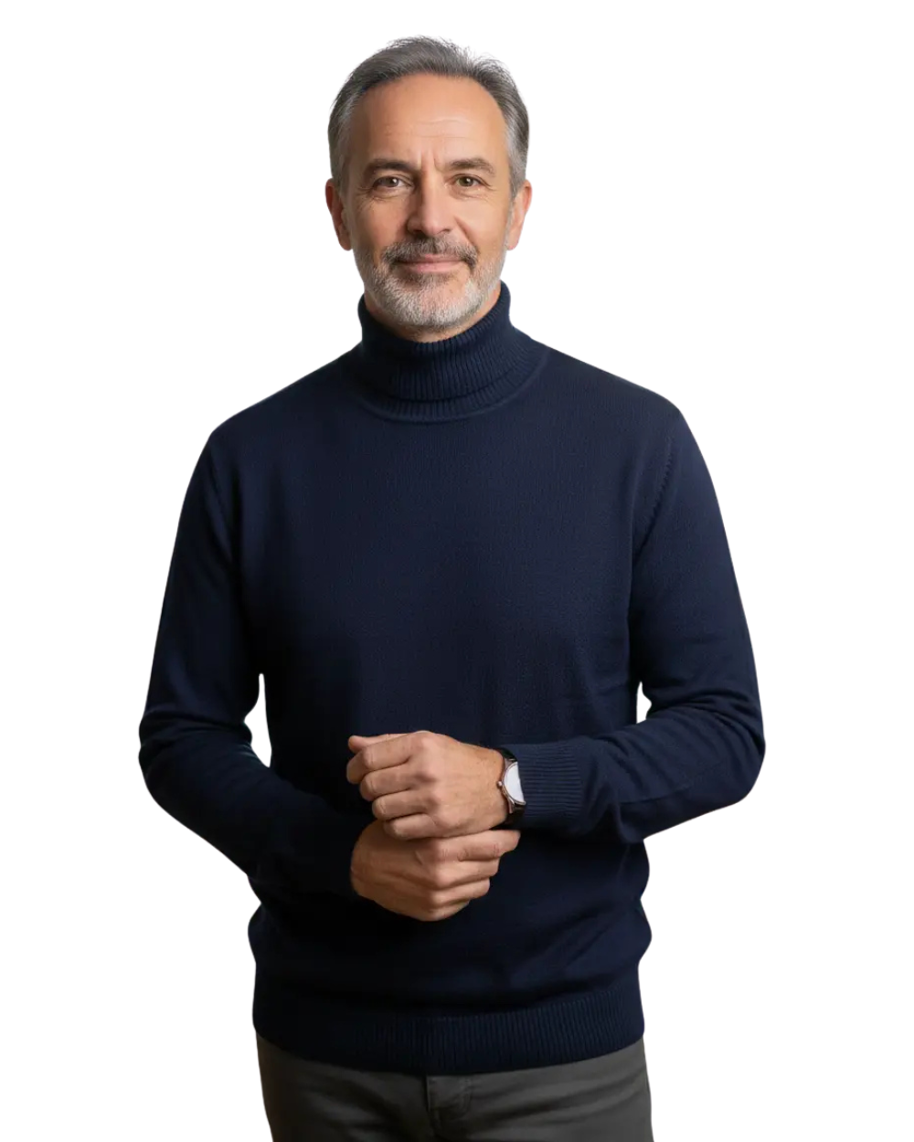 Maglione a Collo Alto da Uomo 100% Cashmere Elegante