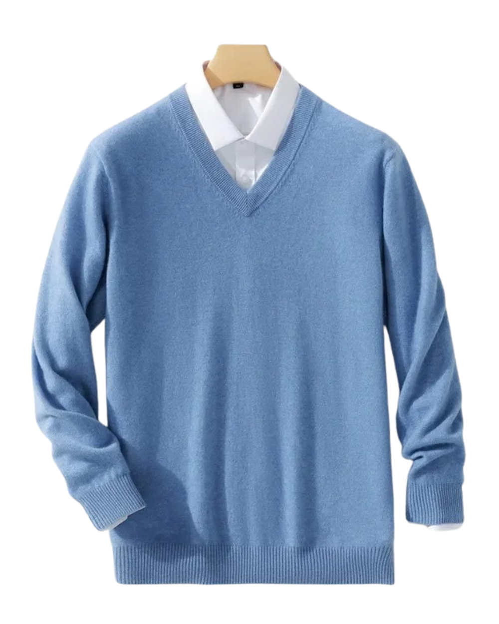 Maglione da uomo in cashmere sciancrato con scollo a V