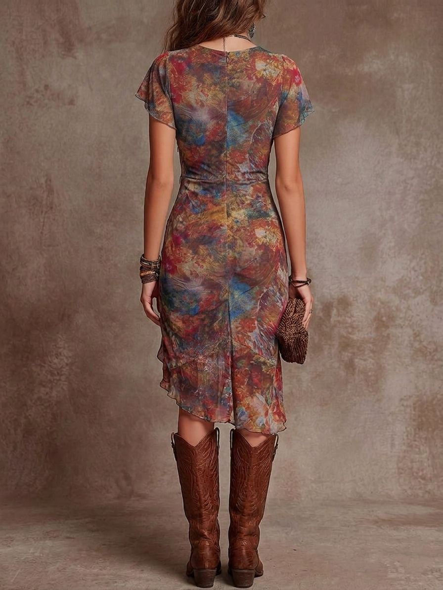 ✨ Martina | Vestido midi plisado con escote en V