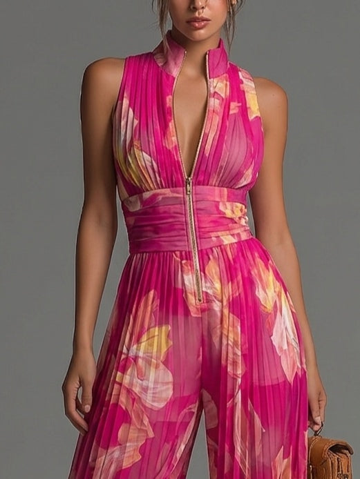 ROSSELLA | Tuta Intera en Chiffon Fucsia