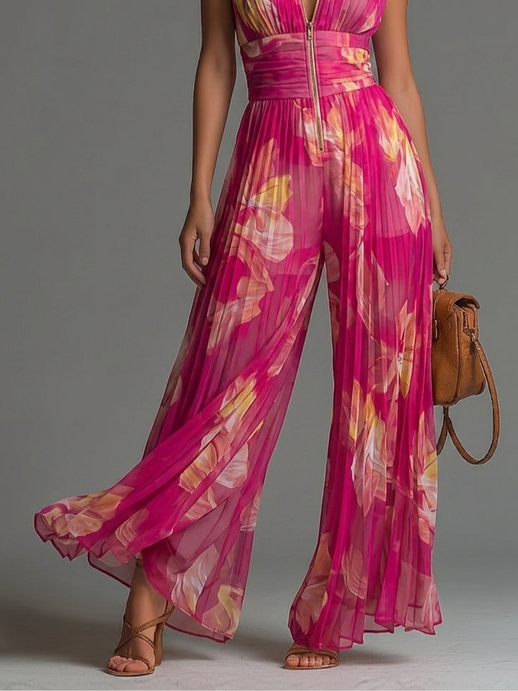 ROSSELLA | Tuta Intera en Chiffon Fucsia