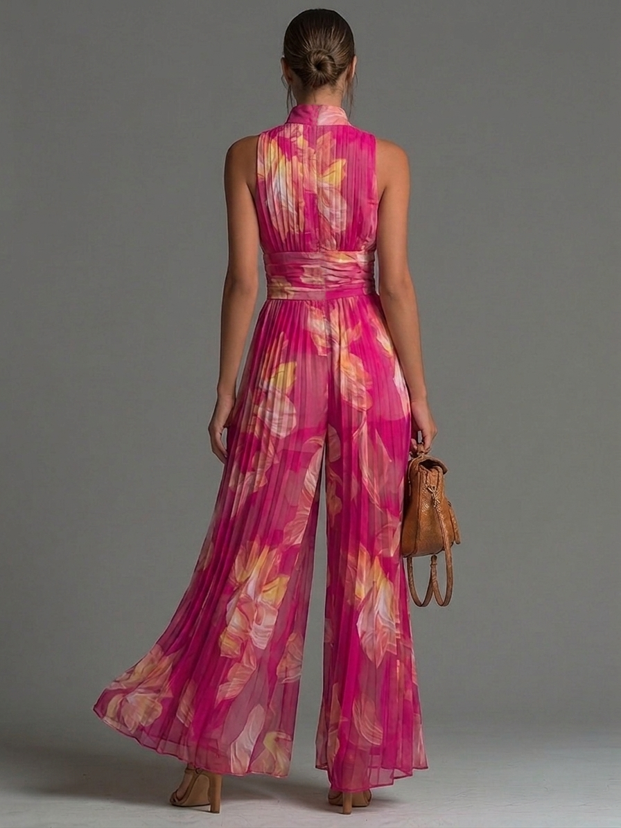 ROSSELLA | Tuta Intera en Chiffon Fucsia