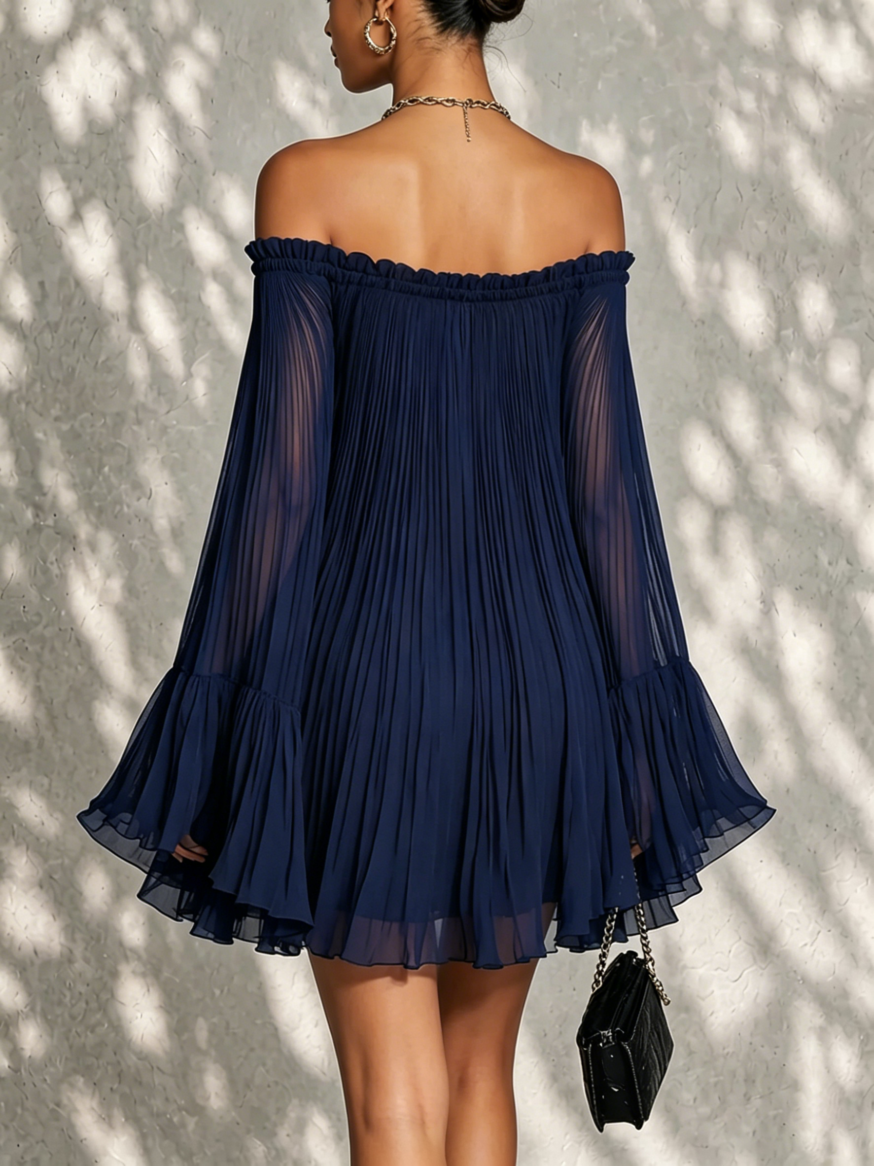 Beatrice | Miniabito blu spalle scoperte