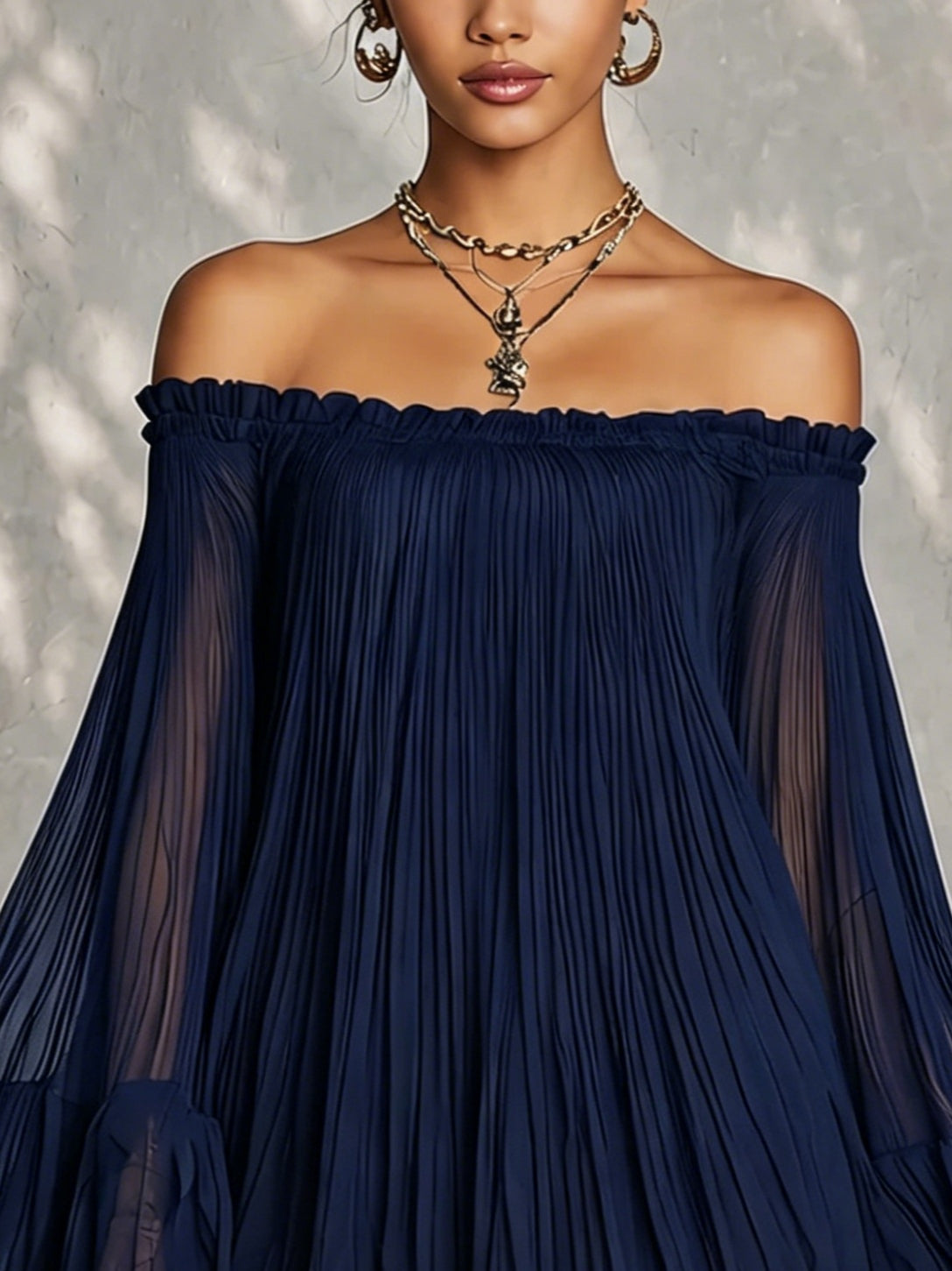 Beatrice | Miniabito blu spalle scoperte
