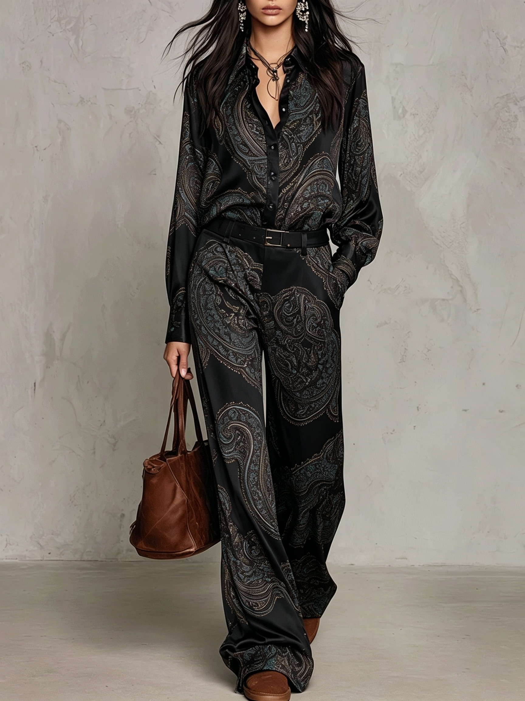 Valentina™ | Completo Paisley e Pantaloni a Gamba Larga