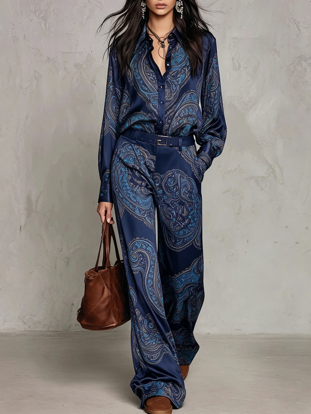 Valentina™ | Completo Paisley e Pantaloni a Gamba Larga