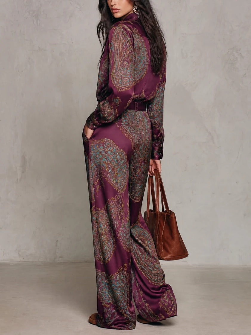 Valentina™ | Completo Paisley e Pantaloni a Gamba Larga
